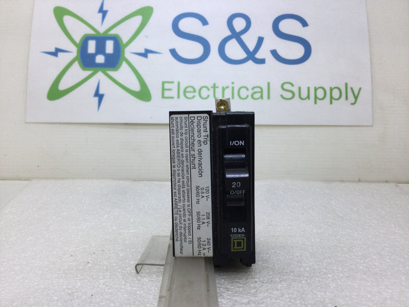 Square D QOB1201021 20 Amp Single Pole QOB Type Circuit Breaker with Shunt Trip