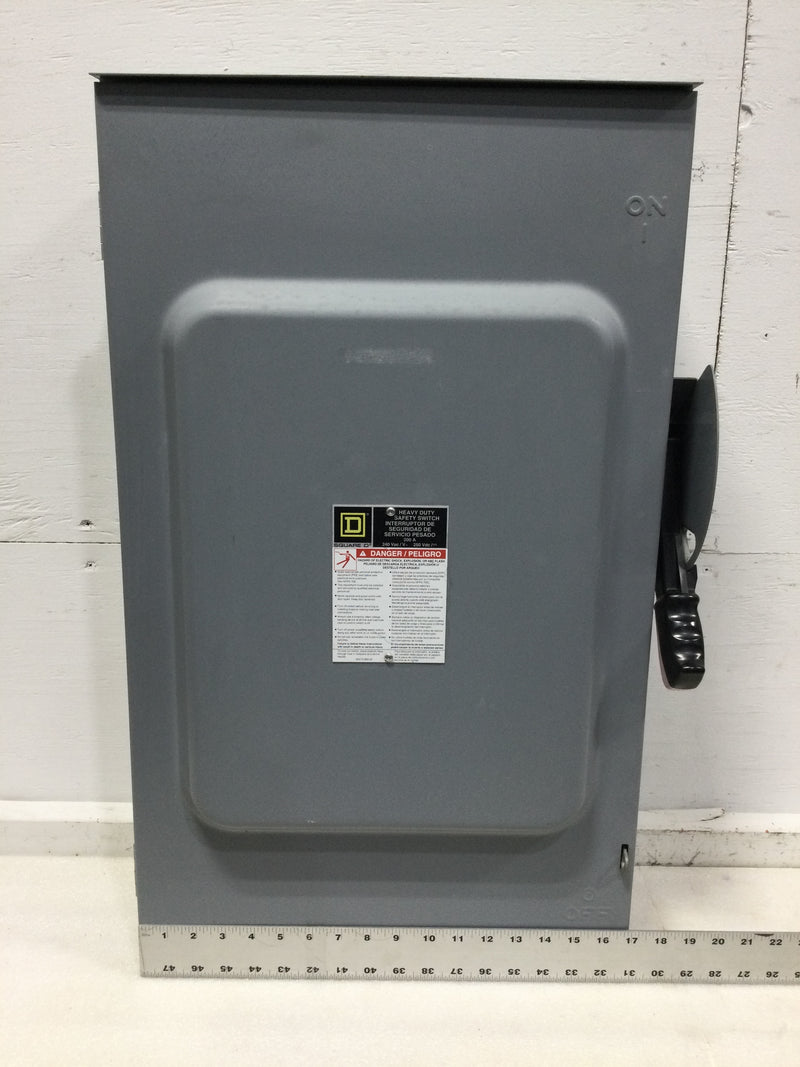 Square D H324NRB Safety switch, heavy duty, fusible, 200A, 4 wire, 3 pole, 1 neutral, 60hp, 240VAC/250VDC, 3R, bolt on hub provision