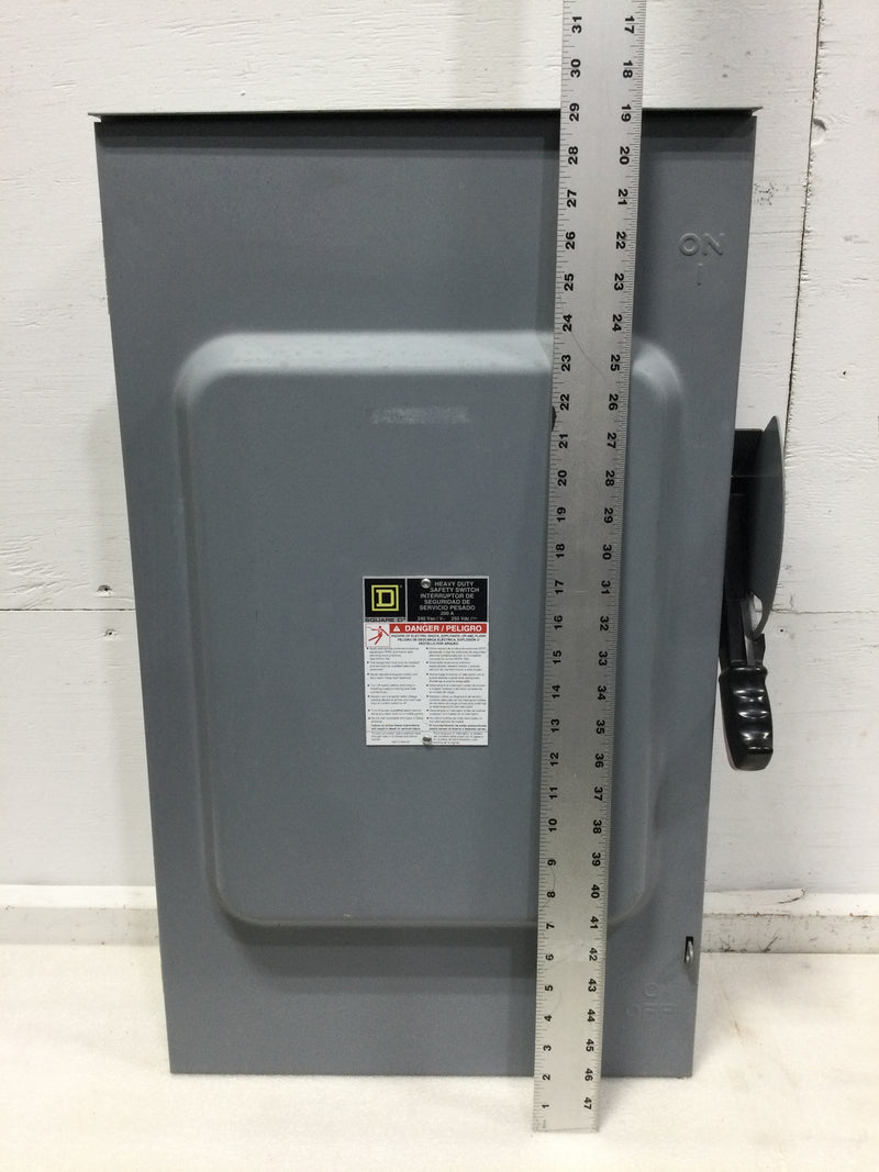 Square D H324NRB Safety switch, heavy duty, fusible, 200A, 4 wire, 3 pole, 1 neutral, 60hp, 240VAC/250VDC, 3R, bolt on hub provision