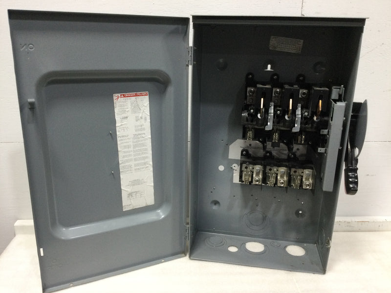 Square D H324NRB Safety switch, heavy duty, fusible, 200A, 4 wire, 3 pole, 1 neutral, 60hp, 240VAC/250VDC, 3R, bolt on hub provision