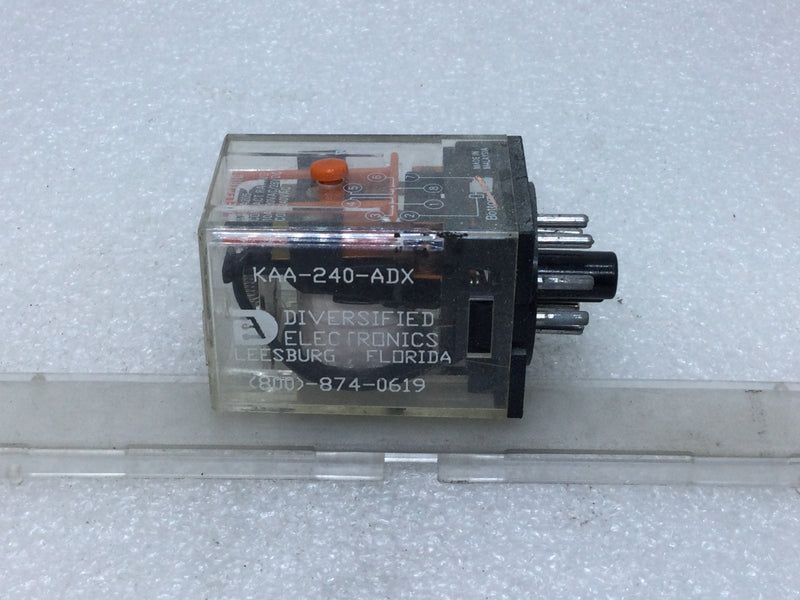 Diversified Electronics KAA-240-ADX AA Electric 240V Coil Relay 8-Pins