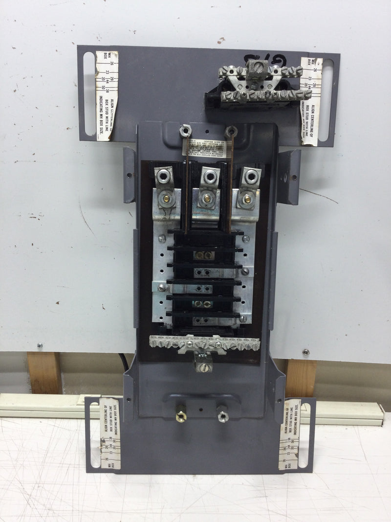 Square D NQOB-7-8050-3B 100 Amp 6 Space/12 Circuit 3 Phase Load Center Guts Only with Dead Front Cover 11" X 20"