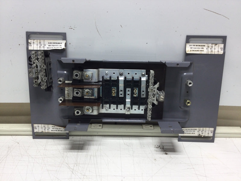 Square D NQOB-7-8050-3B 100 Amp 6 Space/12 Circuit 3 Phase Load Center Guts Only with Dead Front Cover 11" X 20"