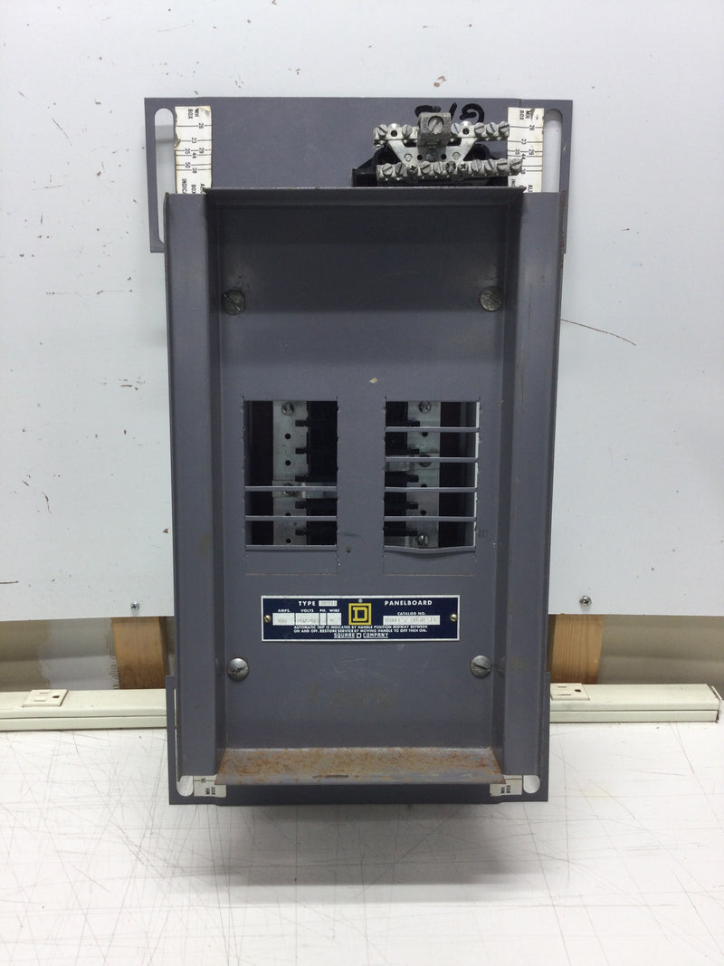 Square D NQOB-7-8050-3B 100 Amp 6 Space/12 Circuit 3 Phase Load Center Guts Only with Dead Front Cover 11" X 20"