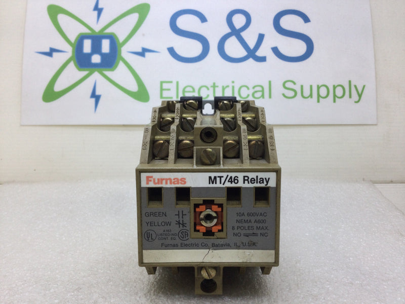 Furnas 46MT60F 10 Amp 8 Pole 12-600 VAC Machine Tool Relay with 46MTB20 Relay Adder Deck and 120 VAC Coil