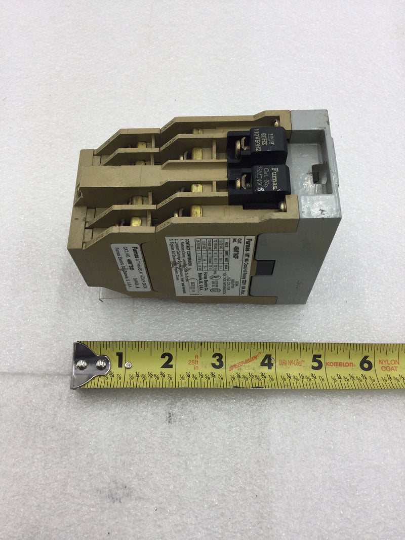 Furnas 46MT60F 10 Amp 8 Pole 12-600 VAC Machine Tool Relay with 46MTB20 Relay Adder Deck and 120 VAC Coil