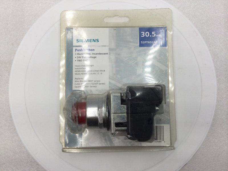 Siemens 52PT6D2AP Plastic Lens Indoor/Out Door Pushbutton