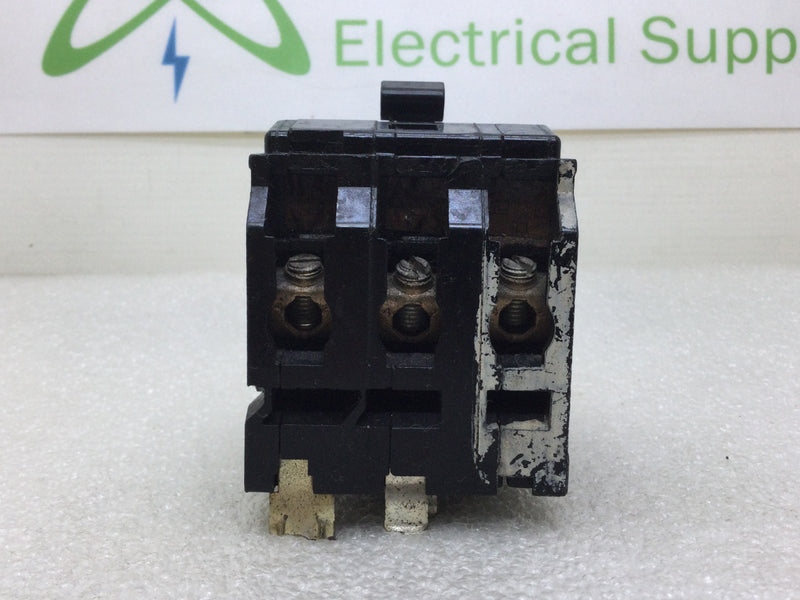 Square D QO340 40 Amp 3 Pole 240VAC HACR Type Circuit Breaker - Shaved Metal Foot