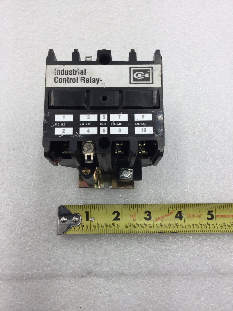 Cutler-Hammer 766A023G01/AR4A Industrial Control Relay 600 VAC 10 Amp with 120 VAC Coil