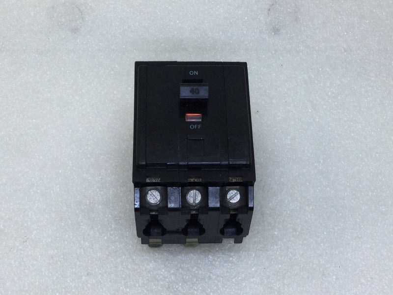 Square D QO340 40 Amp 3 Pole 240VAC HACR Type Circuit Breaker - Black Face