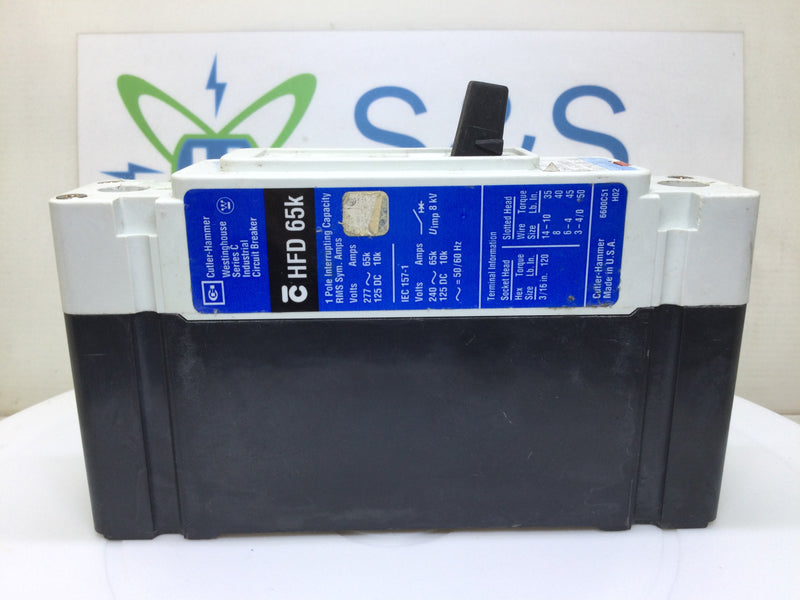 Cutler Hammer/Westinghouse HFD1020 20 Amp 277V 1 Pole Circuit Breaker - Blue Label