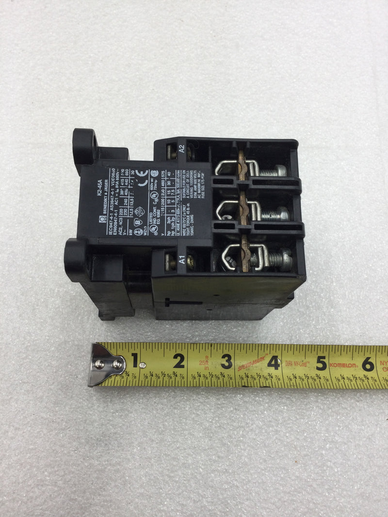 Benedikt & Jager K2-45A 72 Amp 3 Phase 120-600 VAC Contactor with 120 VAC Coil