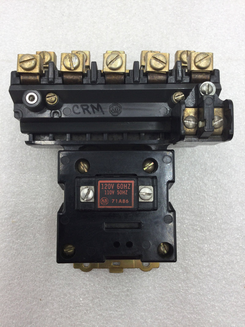 Allen-Bradley 702-BOD94 Series K Contactor 27 Amp 3 Pole 115-575 VAC 10 HP with 120 VAC Coil