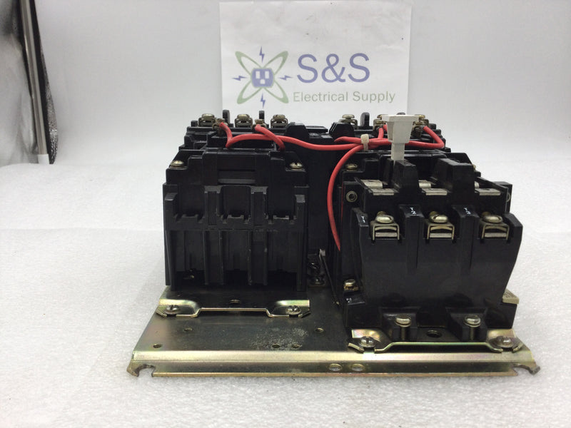 Allen-Bradley 505-AOD Reversing Motor Starter Nema Size 0 3 Phase 18 Amp 600 VAC with Overload Relay and 115-120 VAC Coil