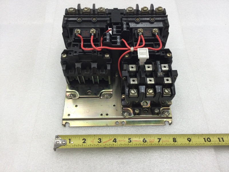 Allen-Bradley 505-AOD Reversing Motor Starter Nema Size 0 3 Phase 18 Amp 600 VAC with Overload Relay and 115-120 VAC Coil