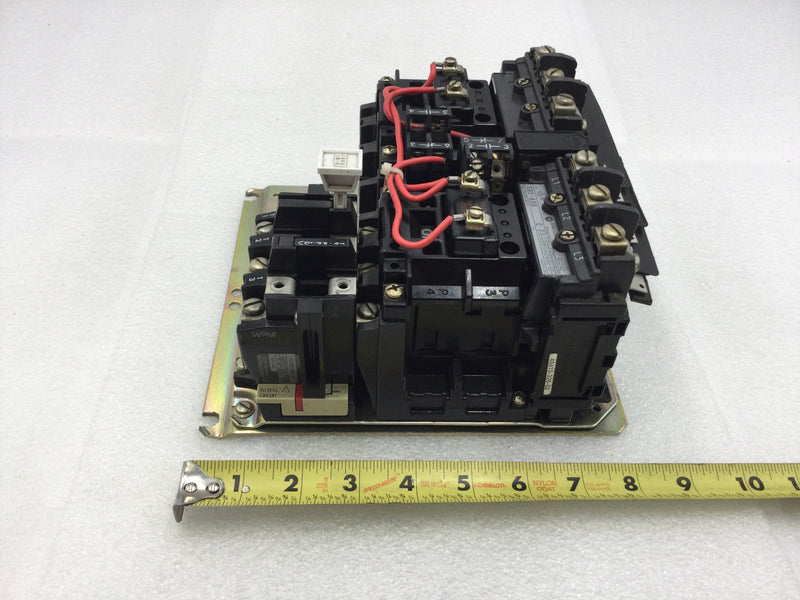 Allen-Bradley 505-AOD Reversing Motor Starter Nema Size 0 3 Phase 18 Amp 600 VAC with Overload Relay and 115-120 VAC Coil