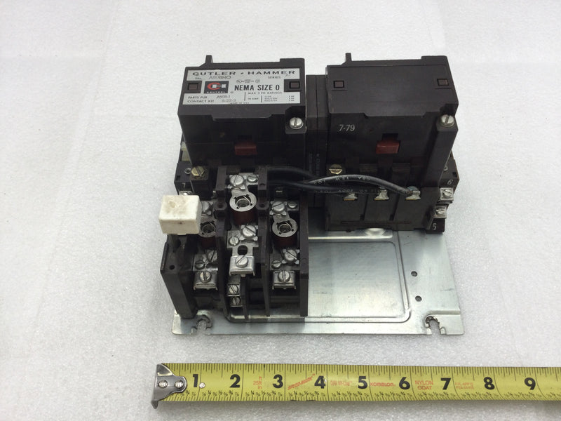 Cutler-Hammer A50BN0 Nema Size 0 18 Amp 3 Phase 115-575 VAC Reversing Motor Starter with Overload Relay and 120 VAC Coil