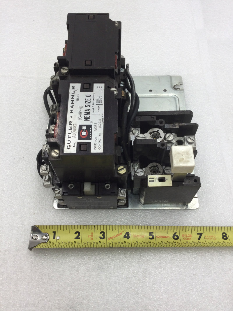 Cutler-Hammer A50BN0 Nema Size 0 18 Amp 3 Phase 115-575 VAC Reversing Motor Starter with Overload Relay and 120 VAC Coil