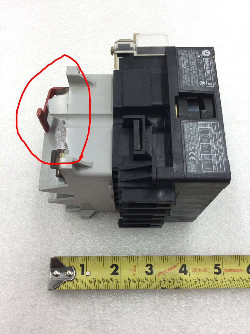 Allen Bradley 194R-NJ030P3 30 Amp 3 Phase 200-600 VAC IEC Disconnect - Fused