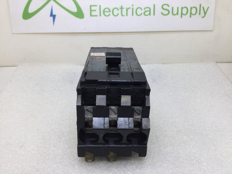 Square D Q1B370VH 70 Amp 3 Pole 240V 22kAIC Plug In Circuit Breaker