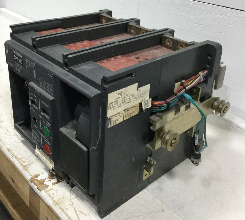 Westinghouse SPB100 800 Amp 3 Pole 600V Pow-R Breaker w/Shunt Trip 24VDC 8 Amp