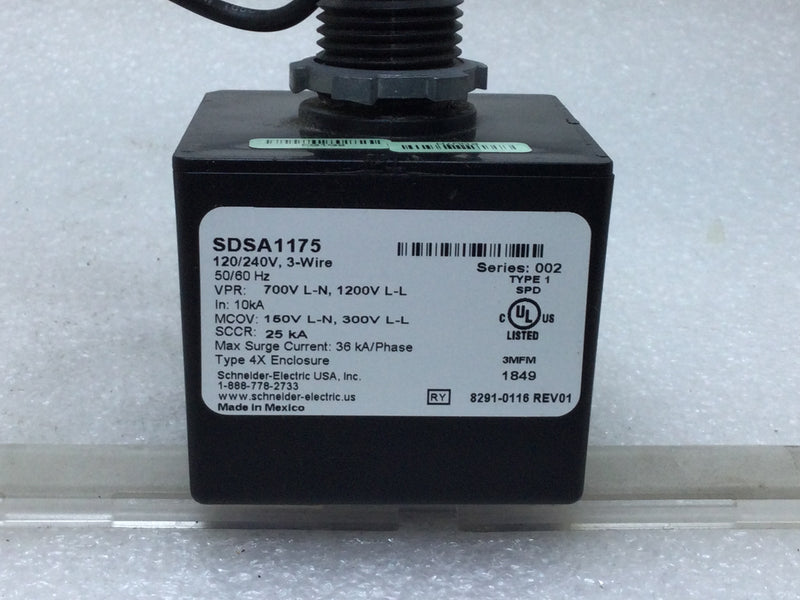 Square D/Schneider Electric SDSA1175 Surge Protector 120/240V 3-Wire 50/60HZ