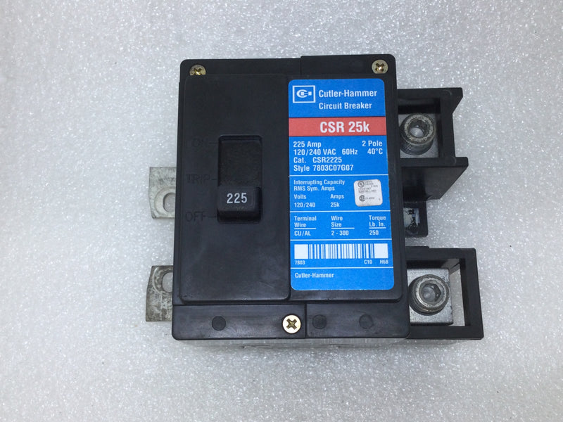 Eaton/Cutler-Hammer CSR2225 225 Amp 2 Pole 120/240VAC 60Hz CSR 25K Circuit Breaker