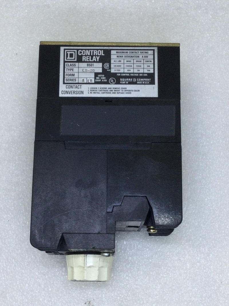 Square D 8501 L0-00 AC Operated Timer Control Relay with Adjustable Time Delay and 120 VAC Coil