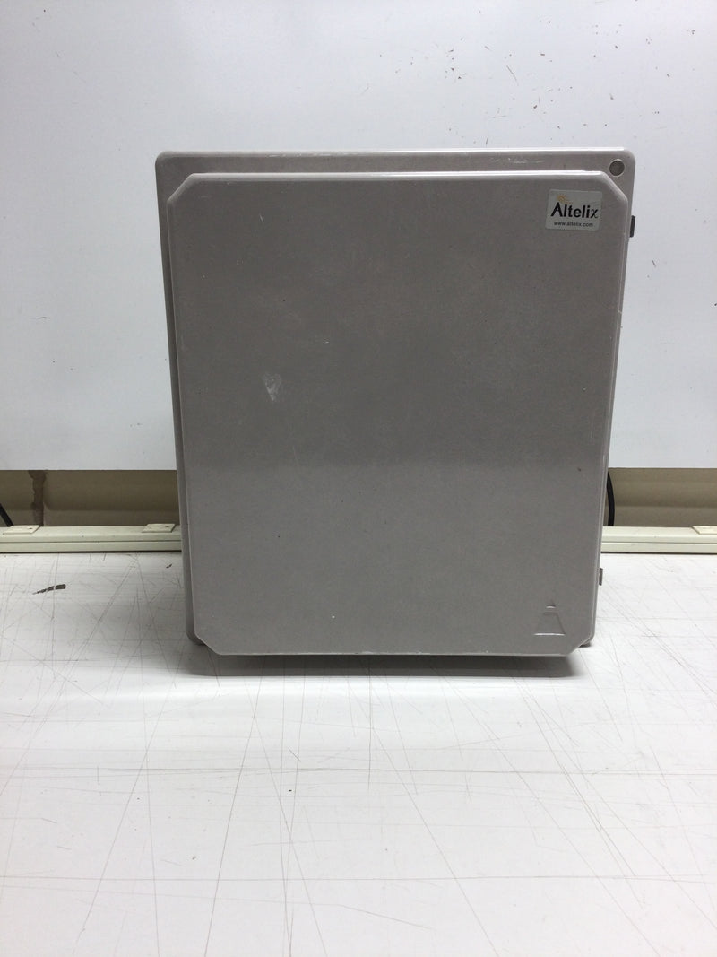 Altelix Q13276-01 14x12x8.5 Fiberglass Weatherproof NEMA Enclosure with Aluminum Mounting Plate and 100-240 VAC Outlet