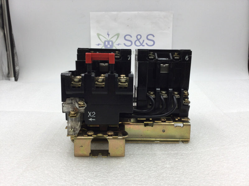 Square D 8736 SA016 Nema Size 00 Series B Reversing Starter/Contactor 3 Phase 200-575 VAC 1 1/2 to 2 HP with 120 VAC Coil