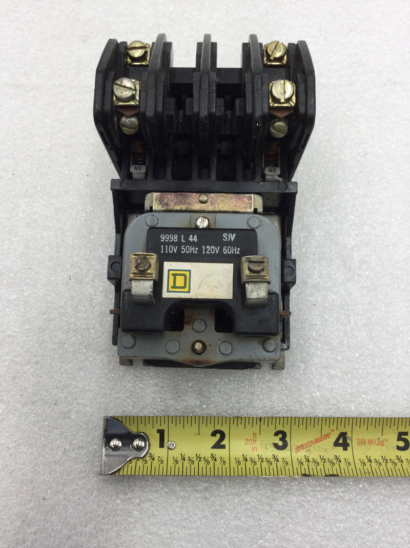 Square D 8903LO20 Series B Lighting Contactor 20 Amp 2 Pole 277-600 VAC with 120 VAC Coil