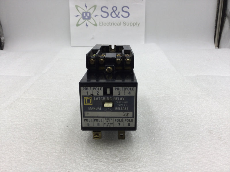 Square D 8501LO80AGE Control Relay Type L Series A-GE 8 Pole 120-600 VAC 60 Amp Max with 120 VAC Coil