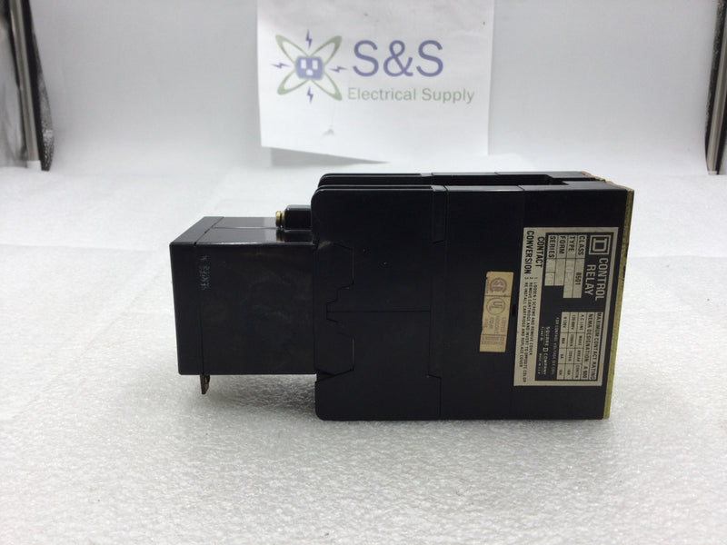 Square D 8501LO80AGE Control Relay Type L Series A-GE 8 Pole 120-600 VAC 60 Amp Max with 120 VAC Coil