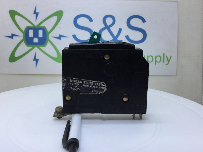 Square D QOB120 20 Amp 1 Pole 120/240V Bolt On Circuit Breaker - Black Face/Green Handle