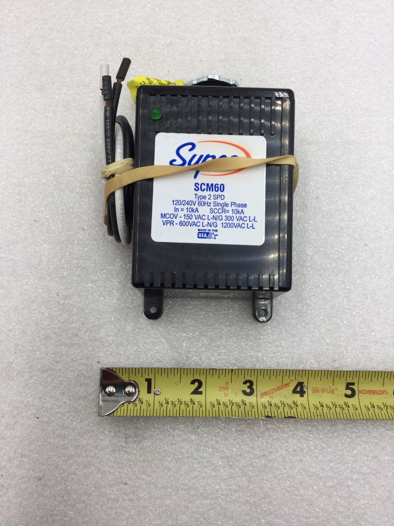 Supco SCM60 Surge Protector 120/240 VAC 60 Hz Single Phase Type 2 SPD