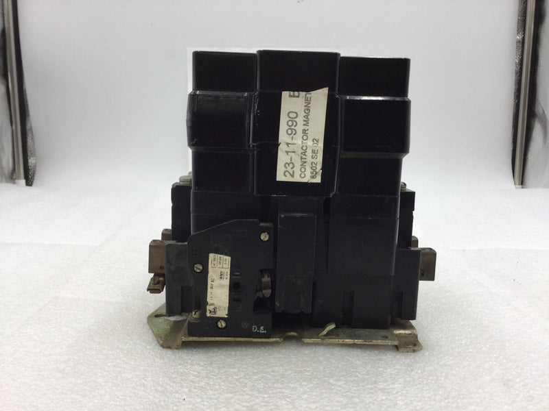 Square D 8536SE01 Series A Nema Size 3 Starter 3 Phase 200-575 VAC 25-50 HP 120 VAC Coil without Overload Relay