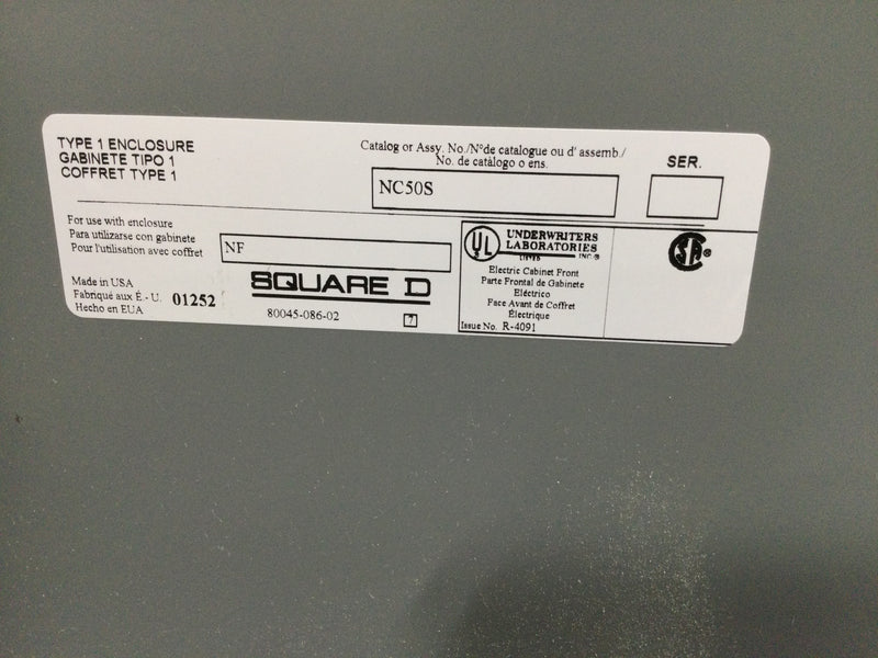 Square D NF 121492773500100001 Interior Series 250 A 480/277 3 PH 4 W 30 Space in Box MH5 with NC50S Cover