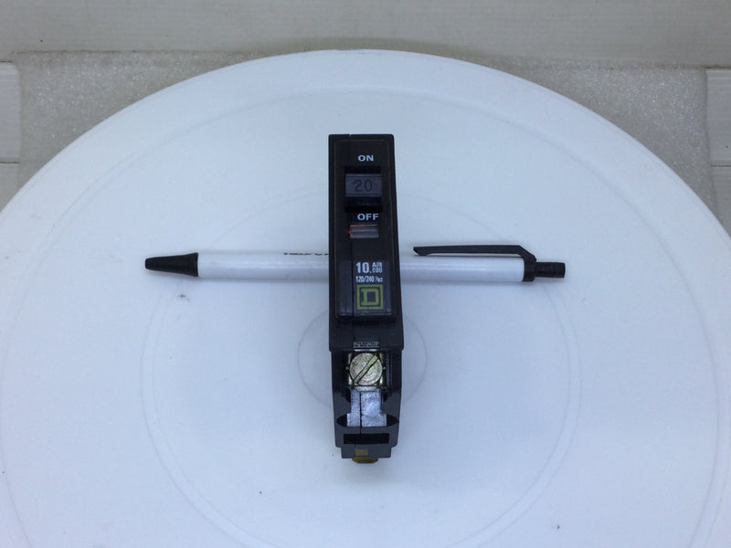 Square D QOB120 20 Amp 1 Pole 120/240V Bolt On Circuit Breaker - Yellow Face