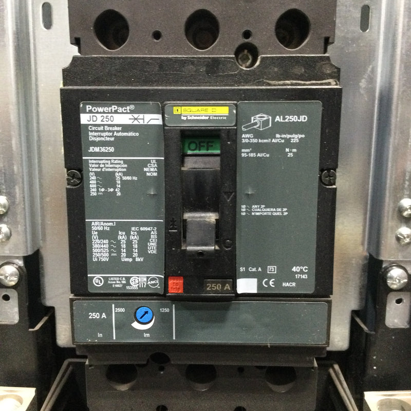 Square D NQ1239200097801800001 250 amp, 208/120V, 3 PH, 4 Wire 42 Space Main Breaker Panel