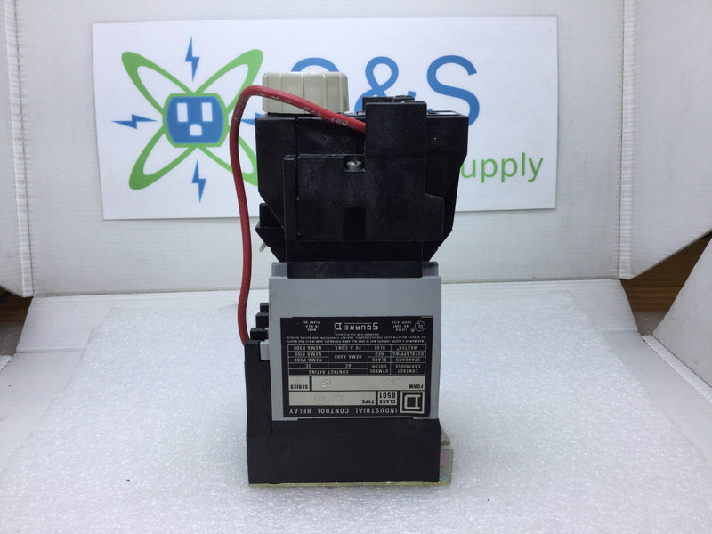 Square D XTE1 Timing Relay Class 8501 Series A 119-120V 50/60Hz 0-4 Pole Relay