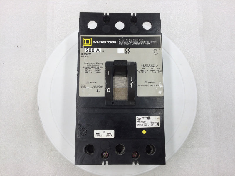 Square D KIP36200 200 Amp 3 Pole I-Limiter Circuit Breaker