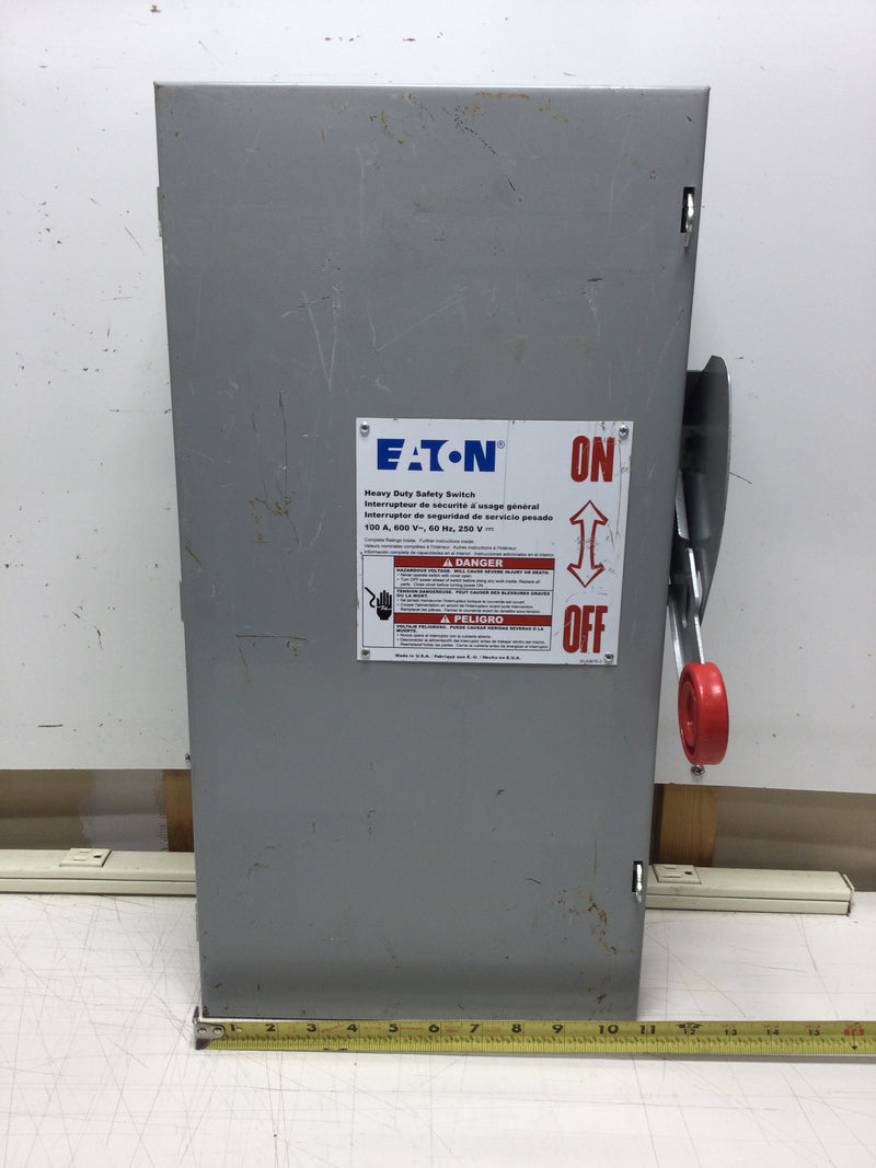 Eaton DH363UGK Type 1 Heavy Duty Safety Switch 100 Amp 3 Phase 240-600 VAC Non-Fused