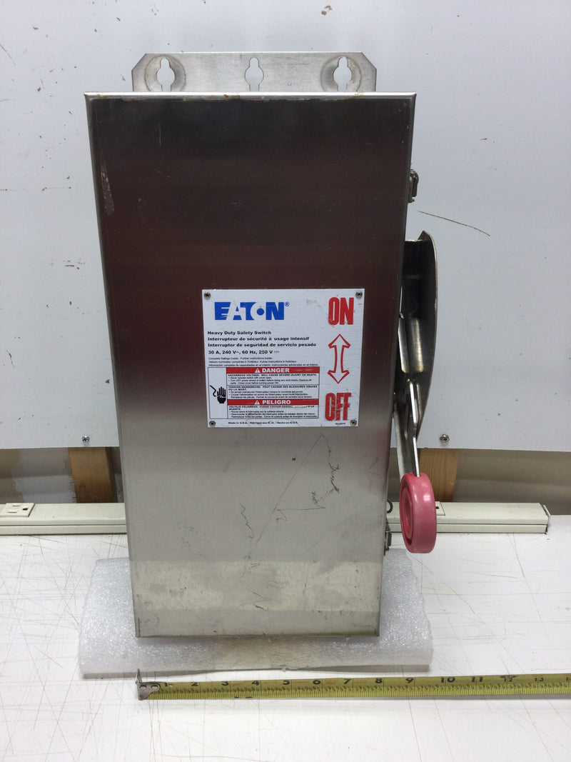 Eaton DH221FWK 30 Amp 240 VAC 2 Pole Nema 4X Fused Outdoor Heavy Duty Safety Switch