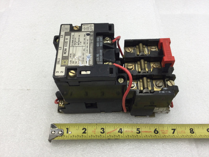 Square D 8536SBG2 Nema Size 0 Series A 3 Phase 200/230 VAC Contactor with 600 VAC Coil (8536SBG-2)