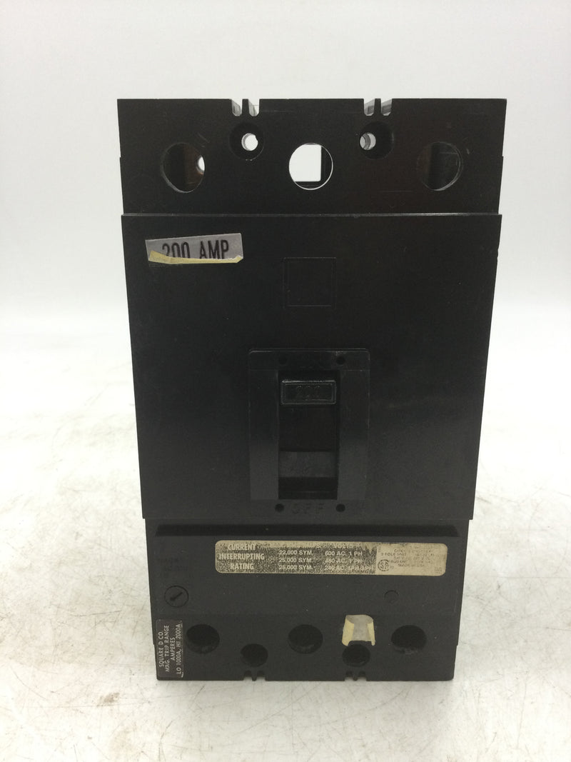 Square D KAL26200 600VAC 200A Type KAL Circuit Breaker 2 Pole Single Phase Feed Thru Circuit Breaker