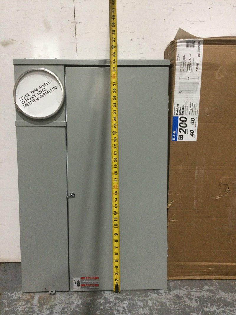 Eaton MBE4040B200BTS 200 Amp 120/240V 1 Phase 3 Wire 40 Space Meter Main Combo 34" x 22"