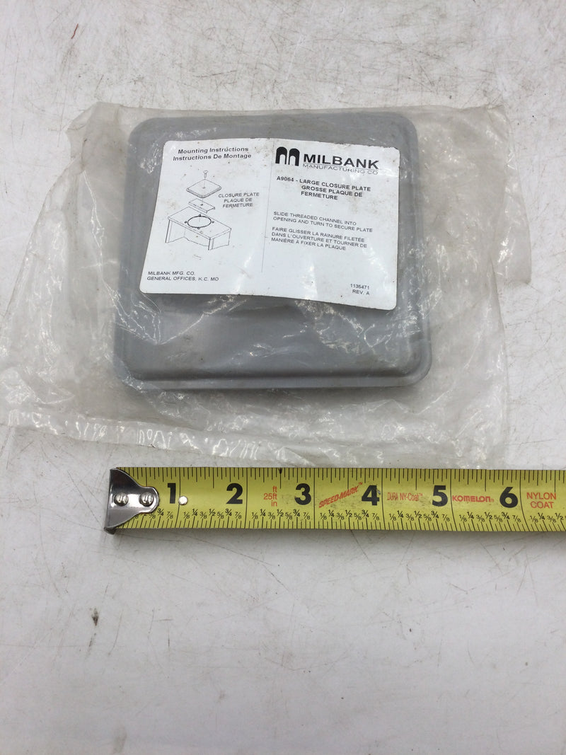 Milbank A9064 Large Closure Plate 5" Top Blank Plate for 4 1/3" Hub Opening
