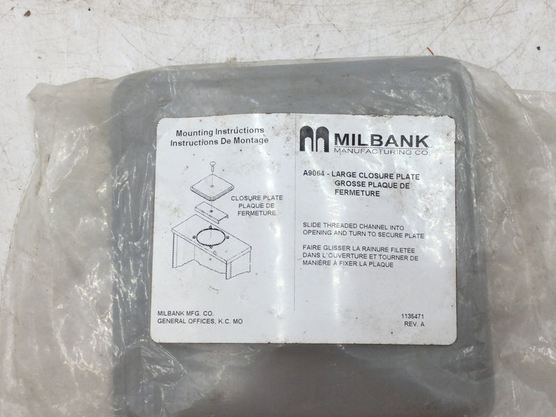 Milbank A9064 Large Closure Plate 5" Top Blank Plate for 4 1/3" Hub Opening