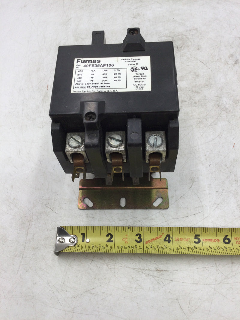 Siemans Furnas 42FE35AF106 Definite Purpose Magnetic Contactor 240/480/600 VAC 75 Amp