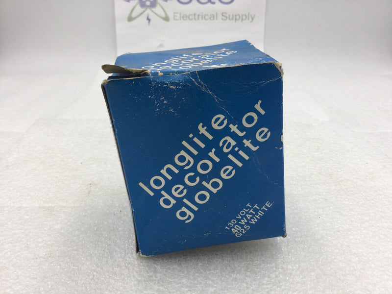 Longlife 40 Watt 130V G25 Light Bulb